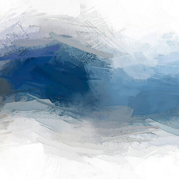 First Light Abstract Journey These works capture the transition of light across a landscape with its bright whites and soaring blues, captures the sharp, crisp energy of a mountain sunrise.