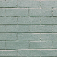 Obraz premium Green Painted Brick Wall Texture Background