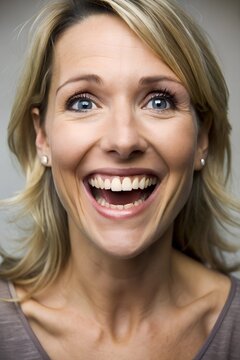 Woman Smiling Showing Gap in Teeth 
