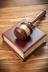 Obraz premium Wooden Gavel and Law Book for Legal Justice 