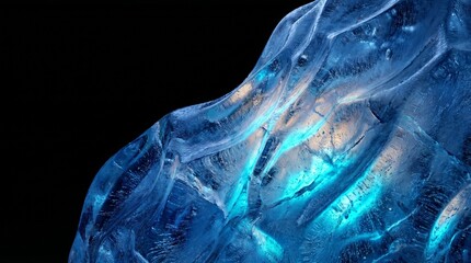 Naklejka premium Glacial Lumen Gradient: 2027 Quiet Tech Ice Subsurface Glow with Void