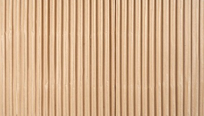 Fototapeta premium Beige Corrugated Cardboard Background Texture with Parallel Lines Vertical Close Up