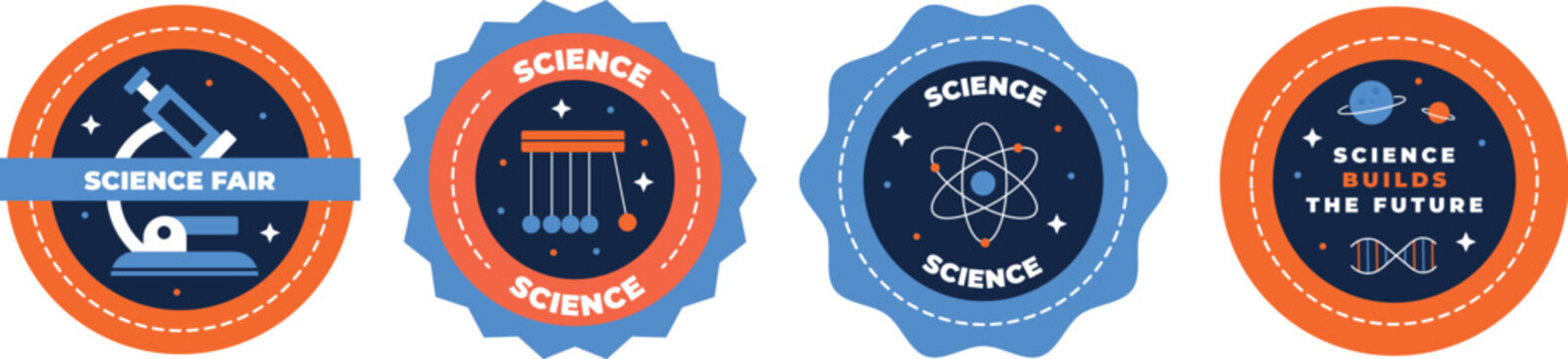 Professional "Science Fair & STEM Education" Badge Set,