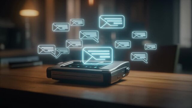 Pager Device Sending Futuristic Data Signals