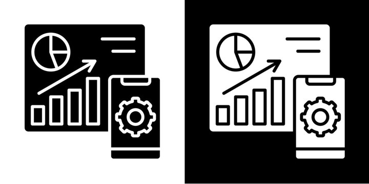 Balanced Scorecard  Icon Set White Glyph Style Collection 

