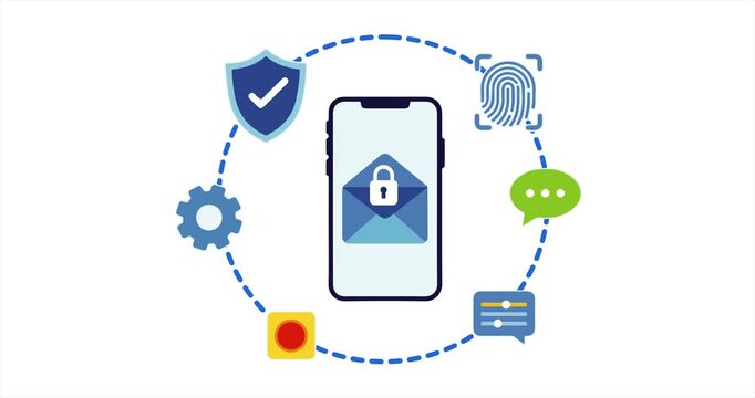 Mobile Security Concept with Smartphone, Encryption, Biometric Authentication and Data Protection