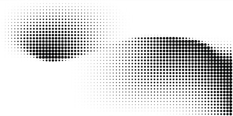 Dot grid pattern vector illustration. Simple black white point background with small and large polka dots. Abstract futuristic dotted mesh with gradient effect © Rosi