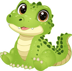 Fototapeta premium Sitting Baby Crocodile Kids Nursery Design
