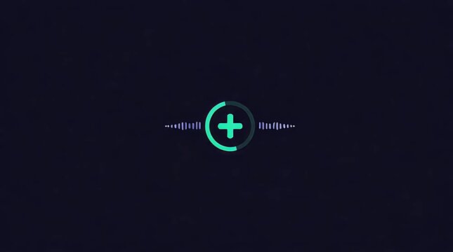 Digital Add A minimalist digital interface displays a plus sign, representing addition or positive action, set against a dark, futuristic background.