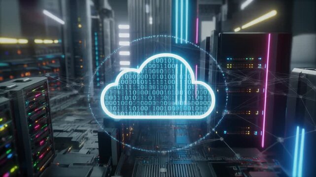 Vintage Computer Disk Becoming Cloud Network System
