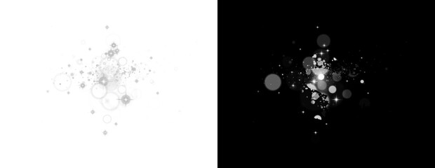 Sparkling flare, white glow, glitter confetti, festive stardust, magic bokeh light, vibrant particles, christmas shine, abstract decoration overlay effect png © kulinskaia