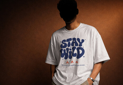 Casual White Oversized T-shirt Mockup