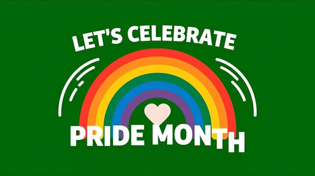 Cheerful animated arc forming around a central heart symbol displaying a joyful message of acceptance and love to promote community inclusion initiatives on a fully customizable background lgbtq