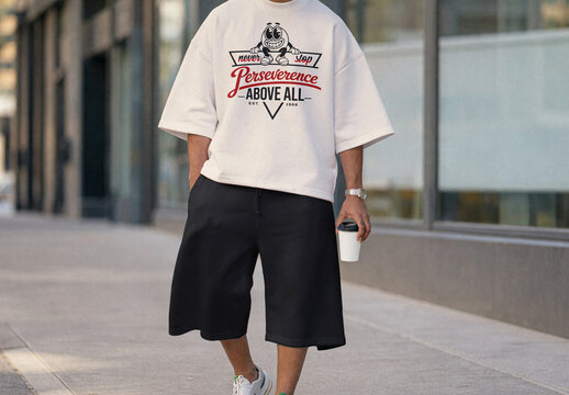 Baggy Streetwear Tee Mockup