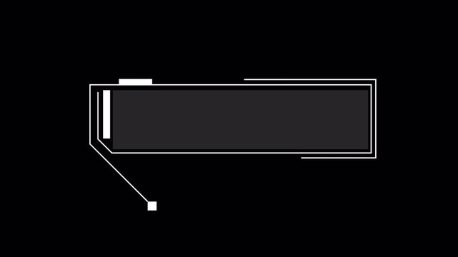 rectangle frame lines callout animation for text , 4K transparent background HUD element pack