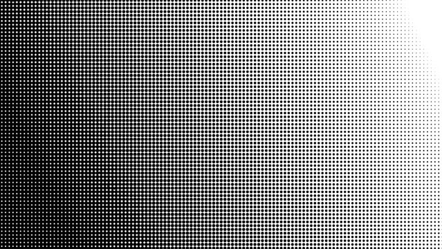 Black and White Gradient Halftone Dot Pattern Background with Subtle Pixel Texture