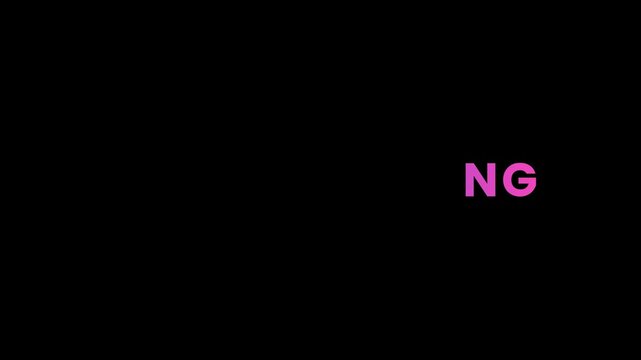 Grand Opening animated text on black background, business launch announcement title, opening ceremony typography animation for marketing promotion and event celebration