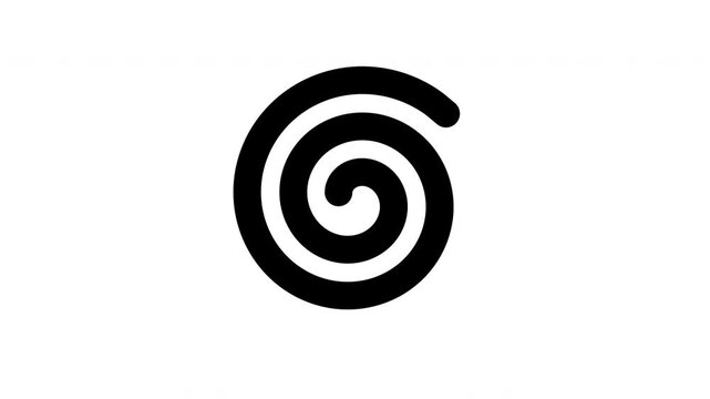 Spiral Loading Icon Rotating in Seamless Loop with Alpha Channel