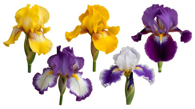 iris flowers isolated on white background