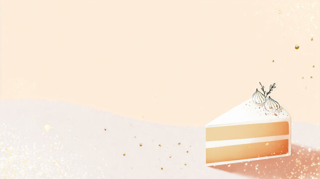 Cute Minimalist Cake Illustration Wallpaper