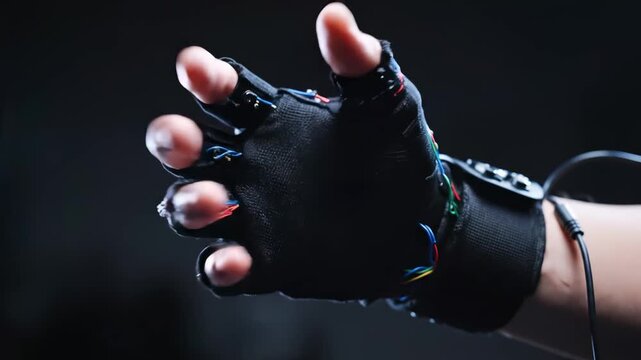 A robotic hand, intricately designed with high-tech elements, unfolds in a stunning display. Located in a futuristic environment, each finger moves gracefully, emphasizing advanced AI capabilities.