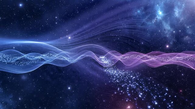 Cosmic Nebula Background with Glowing Star Dust and Abstract Waves