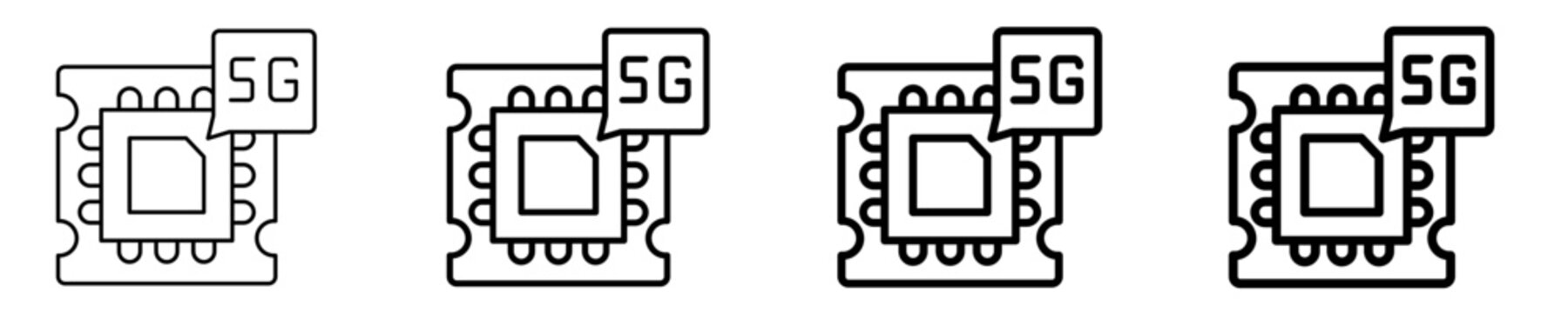 Chipset Icon Set Different Style Collection