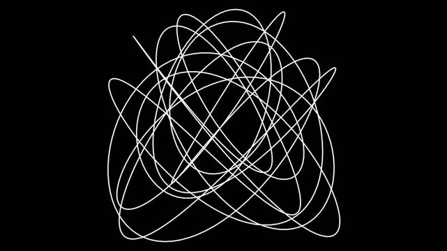 White scribbles on black background.