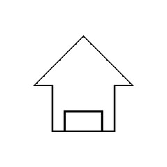 Fototapeta premium Simple black and white house outline icon on a white background