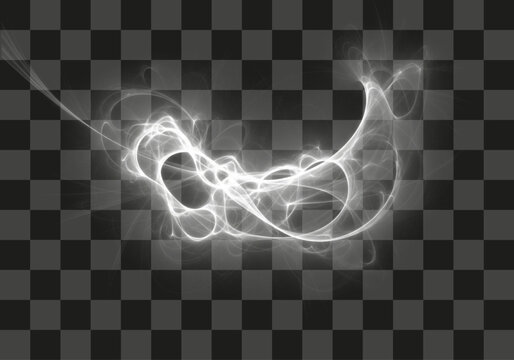 Abstract light energy swirling glowing isolated on transparent background modern effect