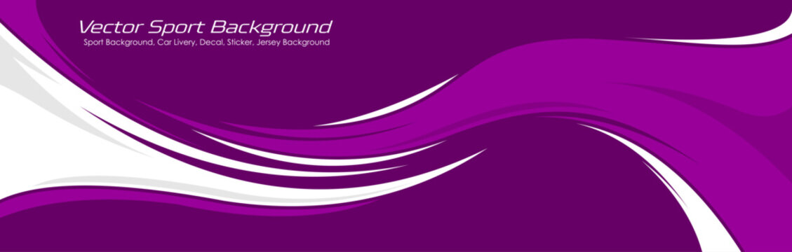 Purple wrap decal for livery branding design. Abstract graphic of purple and white stripes wrap, sticker and decal design for transport