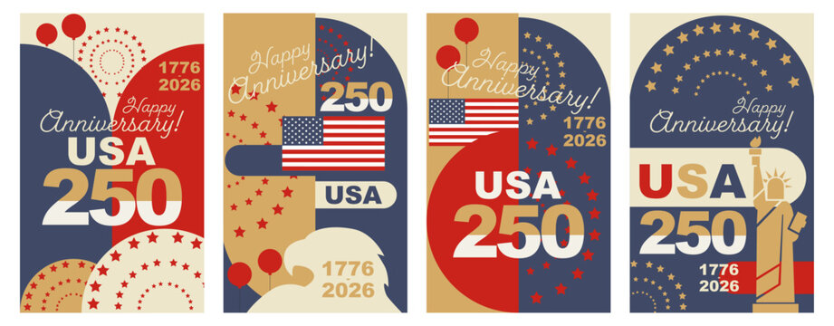 USA 250 card set. Happy Anniversary!