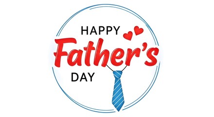 Fototapeta premium Happy father's day illustration with tie and hearts