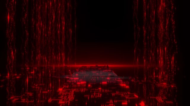 digital techno code rain background in motion loop animated

