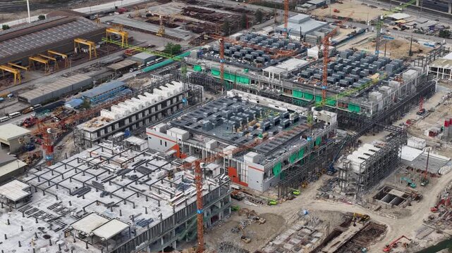 Hyperscale Data Center Construction Chon Buri Thailand Aerial