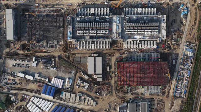 Hyperscale Data Center Construction Chon Buri Thailand Aerial