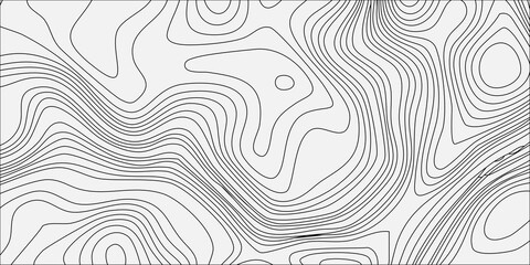 Abstract topographic map background with grey contour lines on white, seamless pattern for terrain cartography design. minimalist vector illustration, geographic terrain, elevation, relief mapping © Creative Lis
