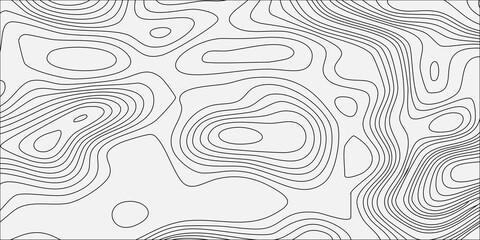 Abstract topographic map background with grey contour lines on white, seamless pattern for terrain cartography design. minimalist vector illustration, geographic terrain, elevation, relief mapping © Creative Lis