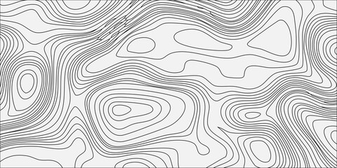 Abstract topographic map background with grey contour lines on white, seamless pattern for terrain cartography design. minimalist vector illustration, geographic terrain, elevation, relief mapping © Creative Lis