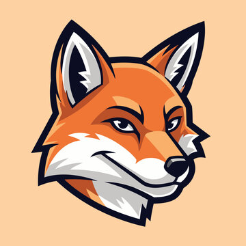 Vibrant and stylized illustration of a cunning red fox head, capturing its wild spirit and clever gaze, perfect for a modern mascot, brand identity, or wildlife-themed design projects