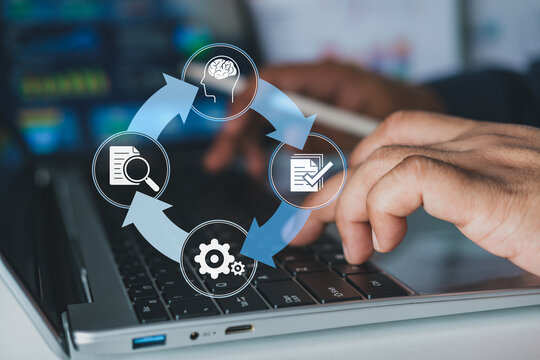 Business process improvement cycle, continuous process improvement, data analysis decision making, automation workflow, digital transformation strategy for continuous improvement, OODA and PDCA cycles