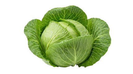 Fototapeta premium Fresh green cabbage isolated on transparent background for food design