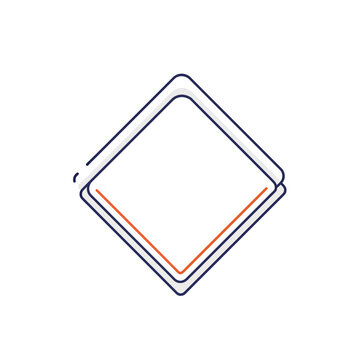 Geometric Shape Diamond Outline Icon.