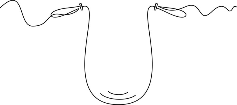 one line art Jump Rope vector illustration. line art, one continuous line, simple, hand drawn and sketch style. for icons, symbols, signs or logos. PNG