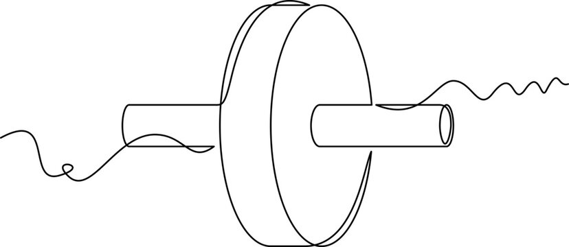 one line art Ab Roller vector illustration. line art, one continuous line, simple, hand drawn and sketch style. for icons, symbols, signs or logos. PNG