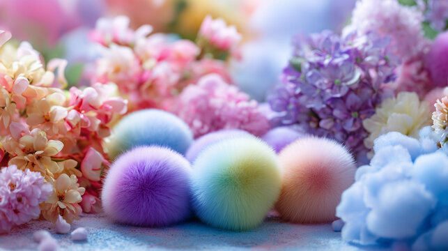 Pastel-colored cute flower background wallpaper