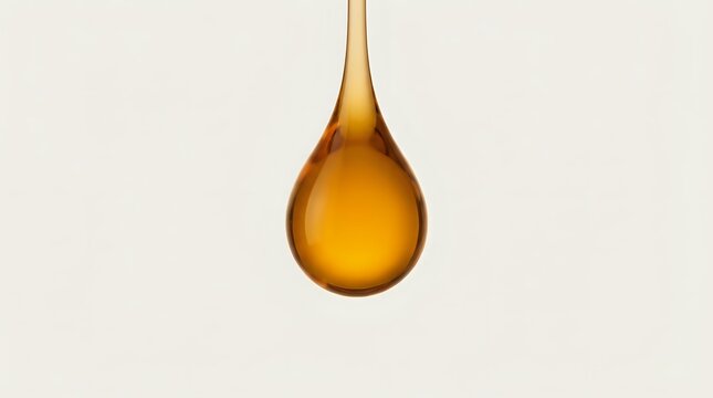 Golden honey drop falling isolated on light background for natural sweetness and organic food concepts.