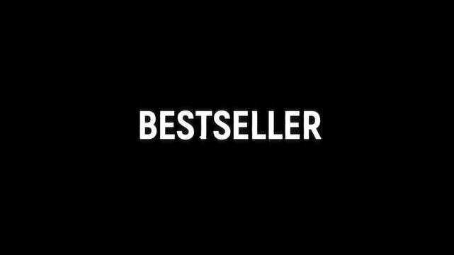 bestseller glitch text title animation 4k for hot deal product launches on black green white background. new release bestseller marketing promotion advertisement