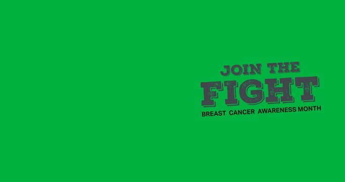 Digital animation of join the fight text banner against black background