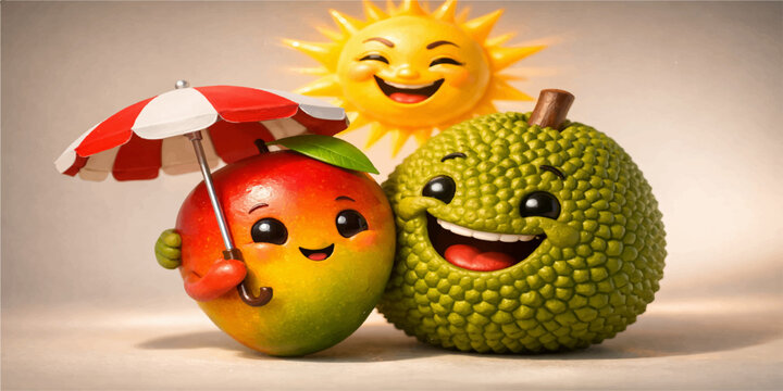 Happy Easter Apple Egg Cartoon Fruit Smiling Character Illustration